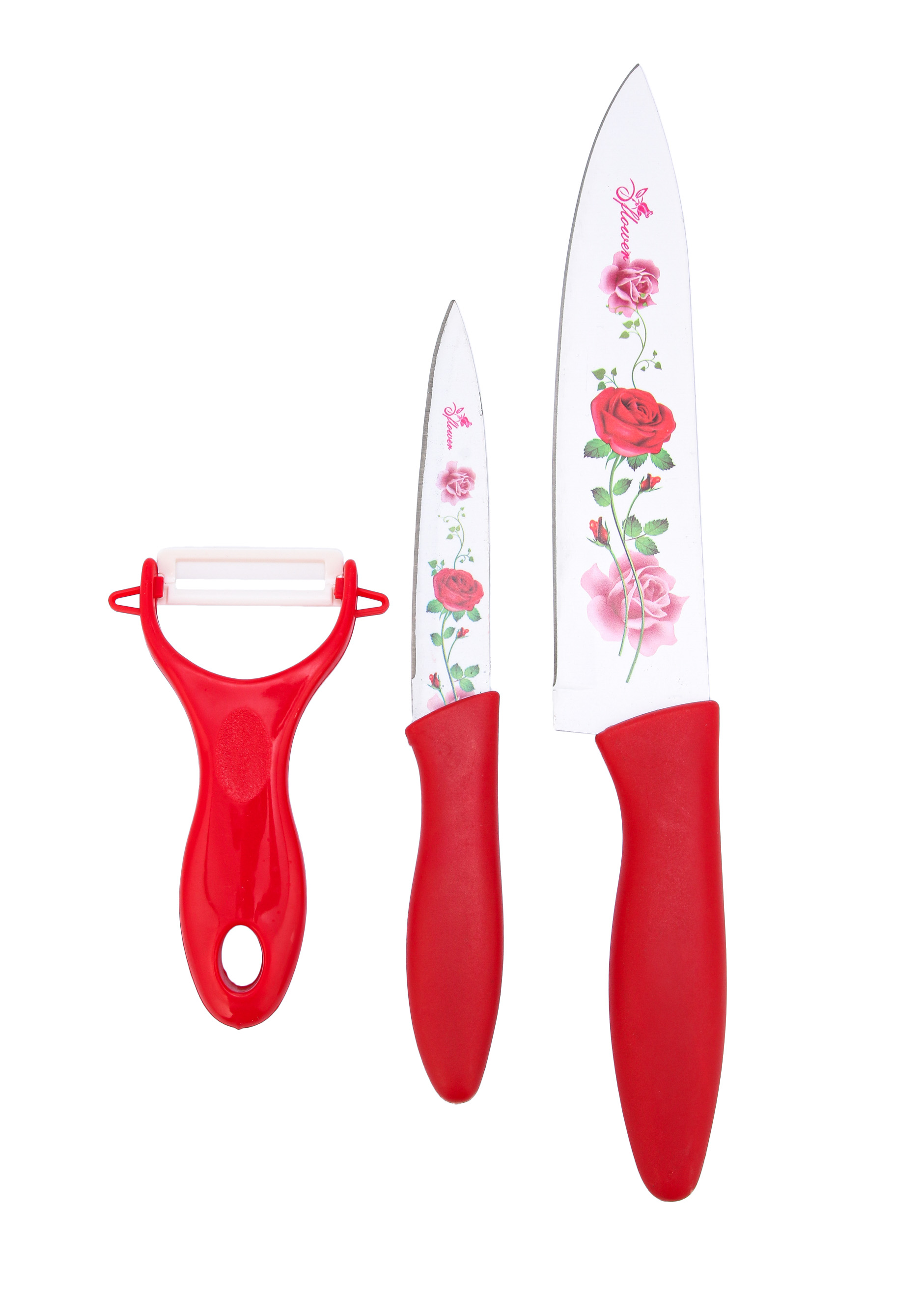 Набор кухонный, 3 предмета набор кухонный 3 предмета нож ножницы с антиналипающим покрытием овощечистка красный