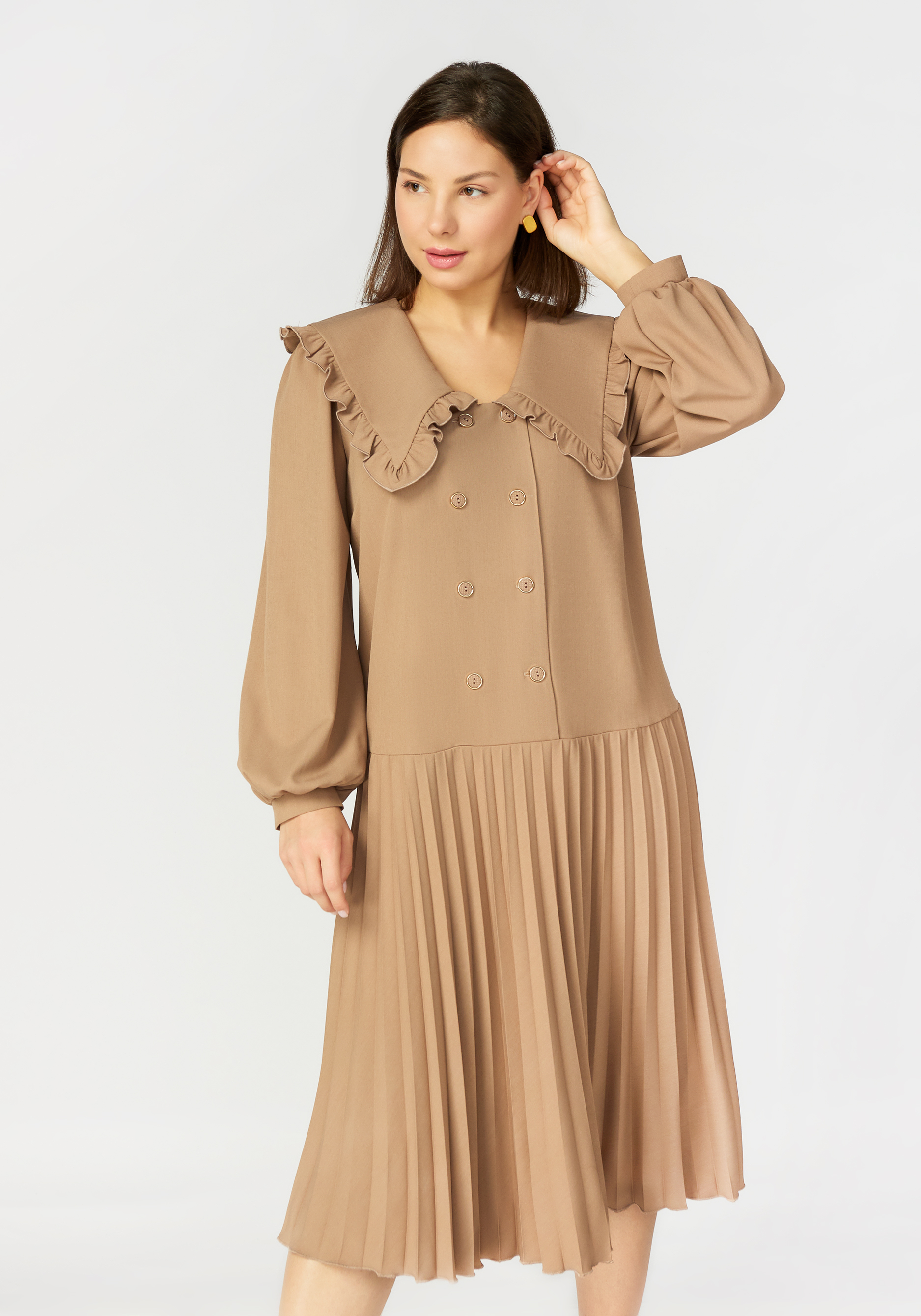 Платье с заниженной талией прямого силуэта Mio Imperatrice, цвет коричневый, размер 54 - фото 2