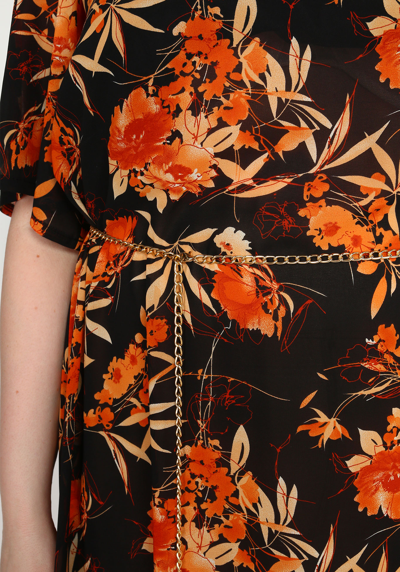 Платье с воланом и принтом Victoria, цвет оранжевый, размер 48 - фото 3