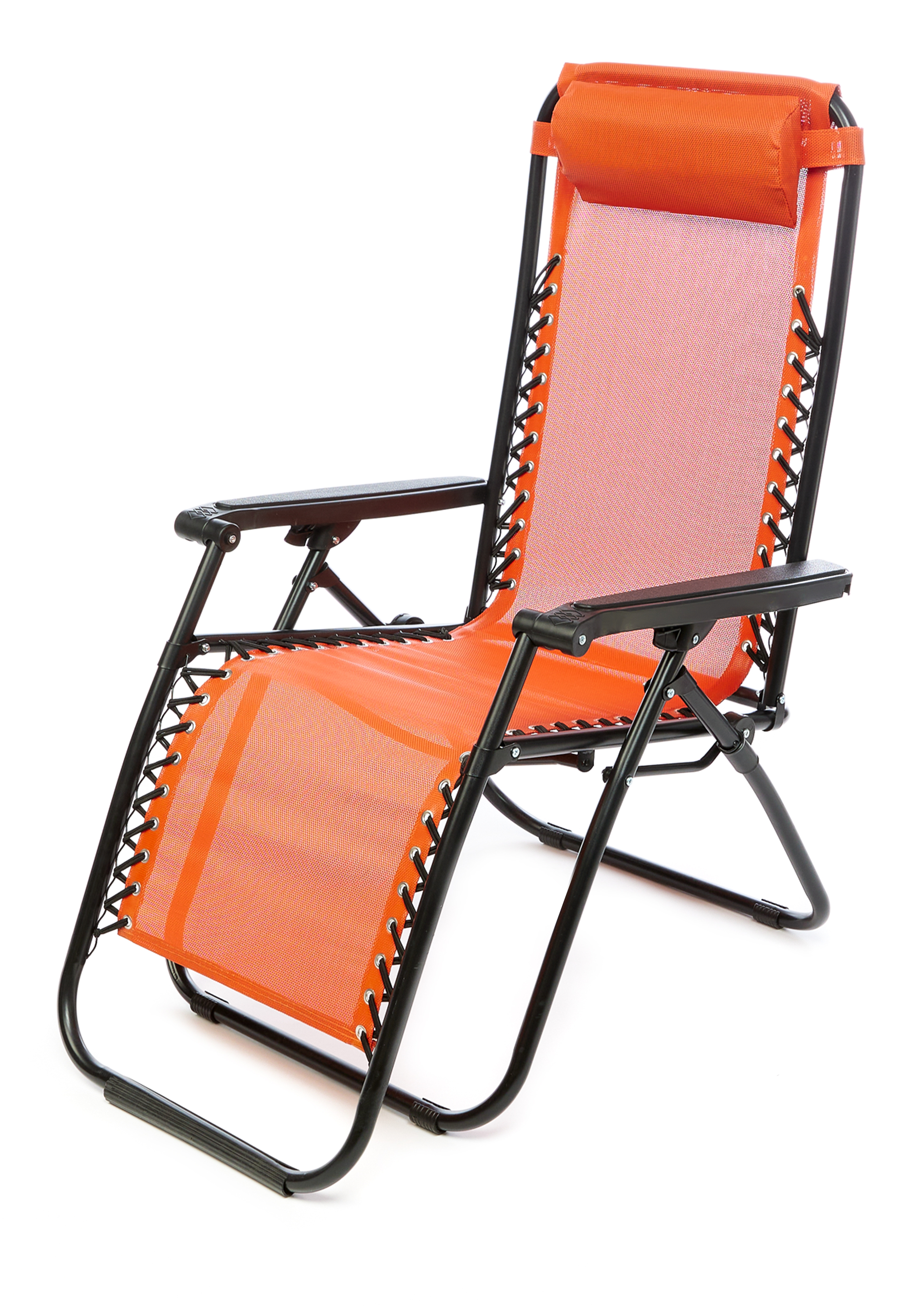 Кресло-шезлонг складное, цвет оранжевый - фото 7