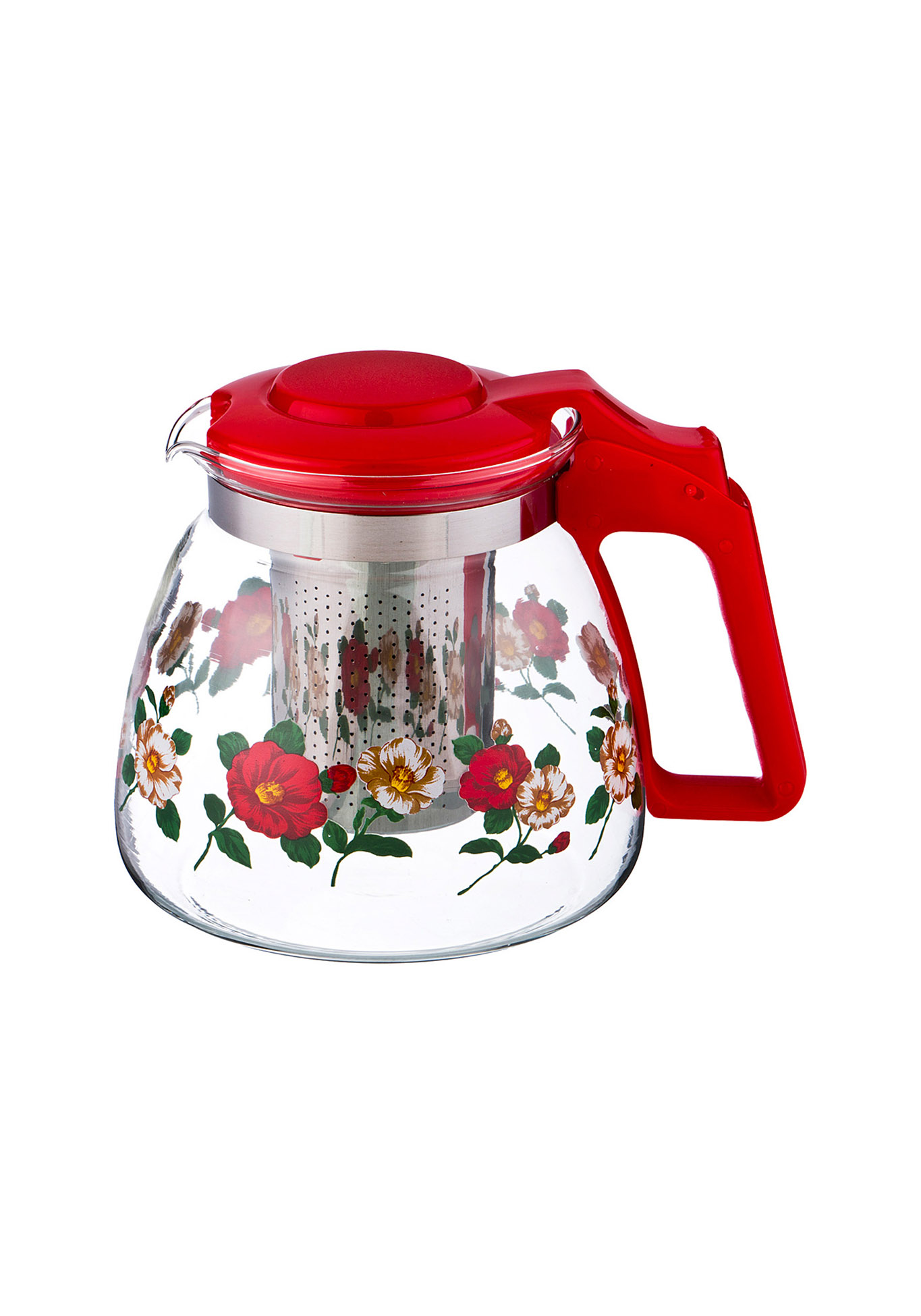 Заварочный чайник с фильтром, 900 мл, 2 шт. AGNESS, цвет красный - фото 2