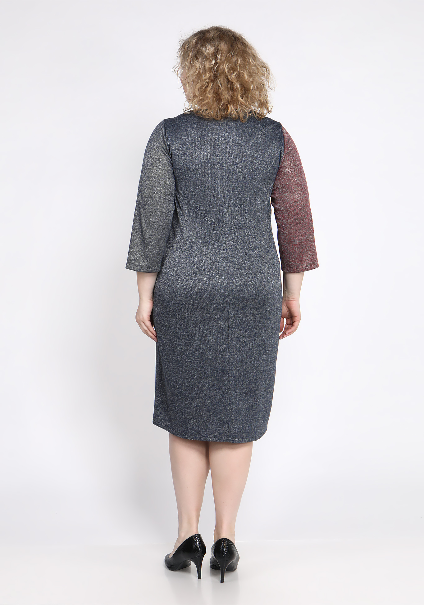 Платье с рельефным дизайном Vivienne Mare, размер 48, цвет брусничный - фото 7