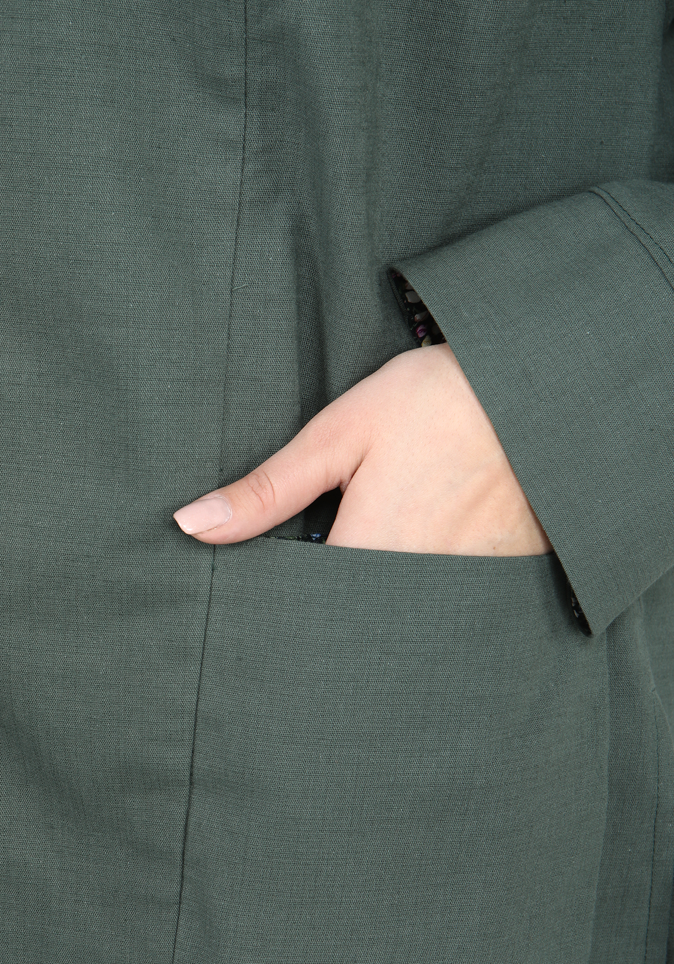 Жакет свободного силуэта с карманами GalaGrosso, размер 52, цвет изумрудный - фото 8