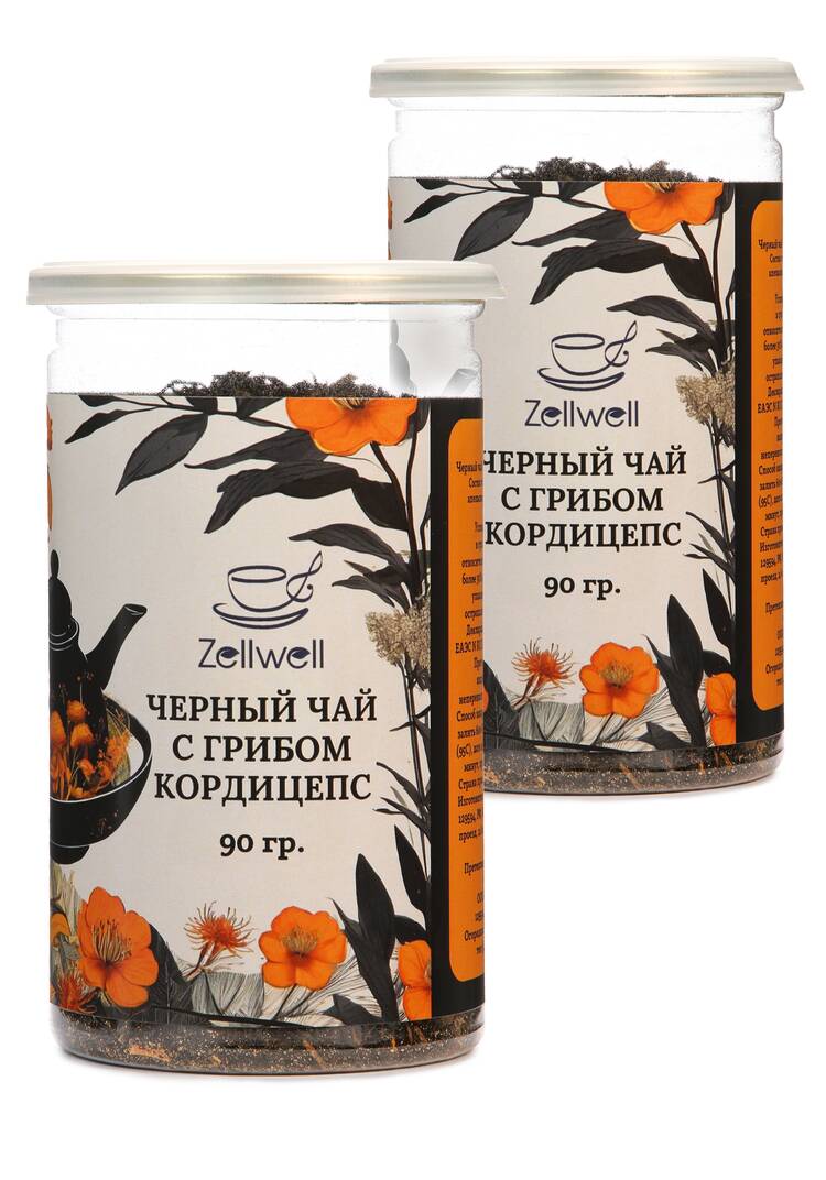 Черный чай с грибом кордицепс, 2 шт. шир.  750, рис. 1