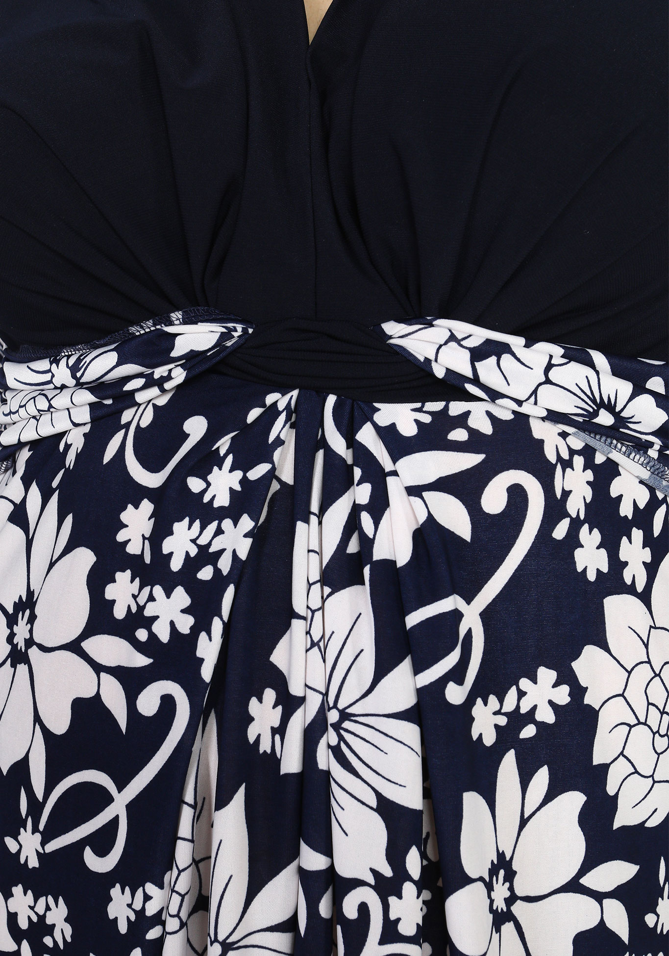 Платье комбинированное с V-образным вырезом OLMIS, размер 50, цвет чёрно-голубой - фото 8