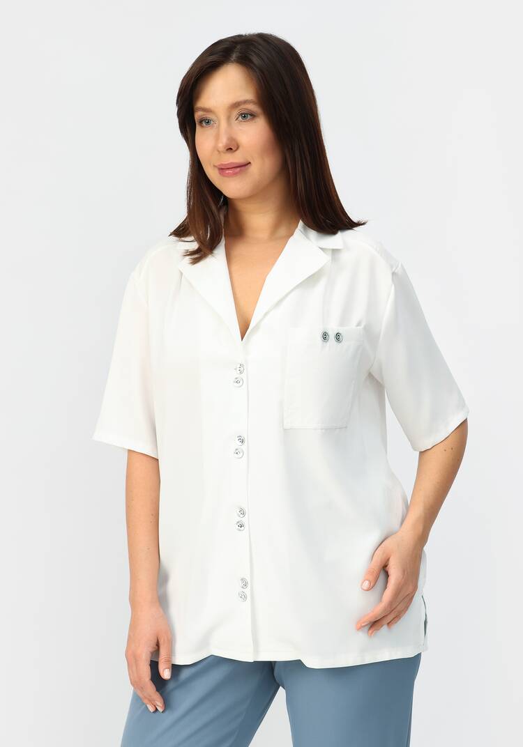 Блуза с однобортным воротником шир.  750, рис. 1