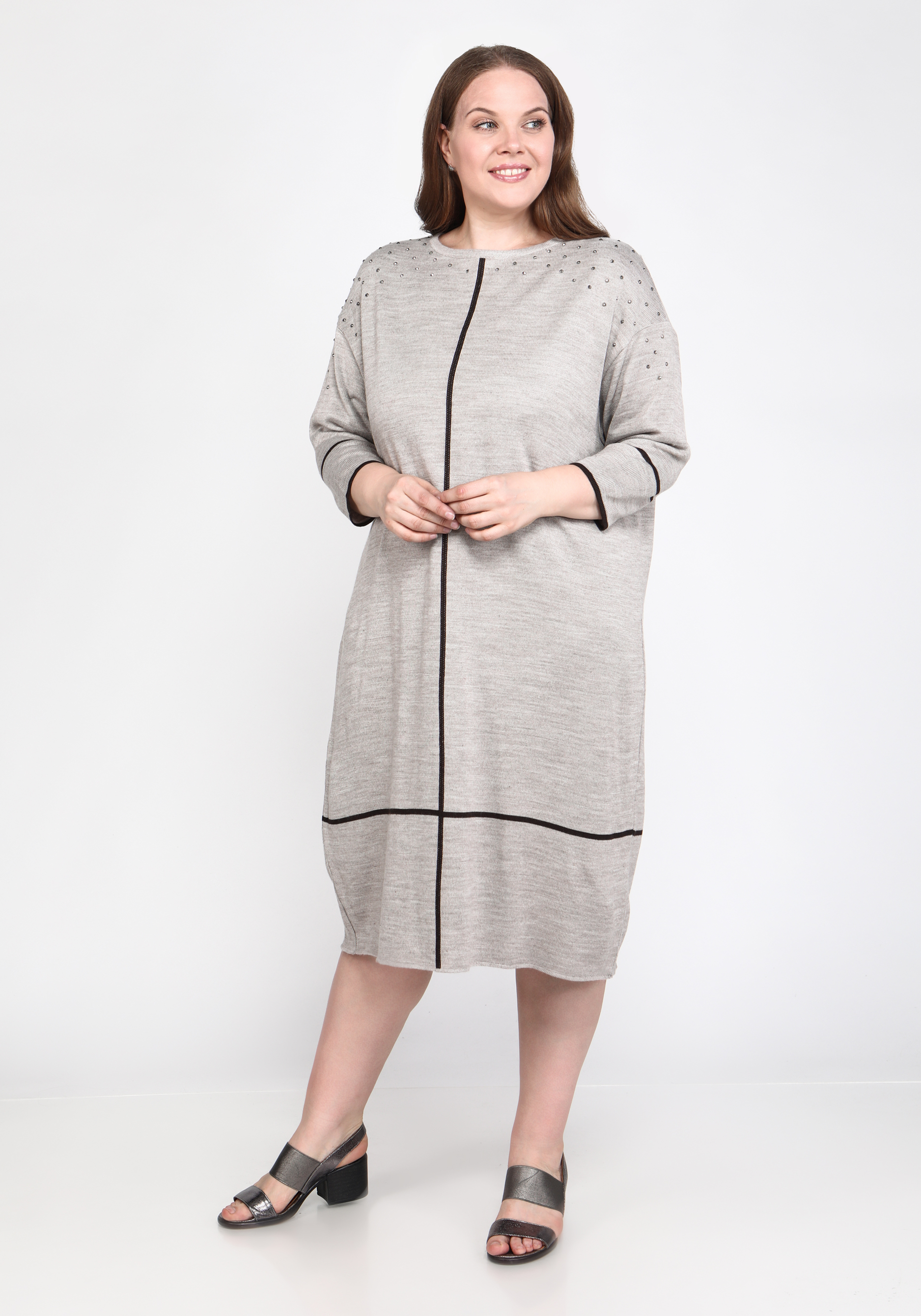 Платье "Тёплые чувства" Vivawool, размер 48, цвет серый - фото 7