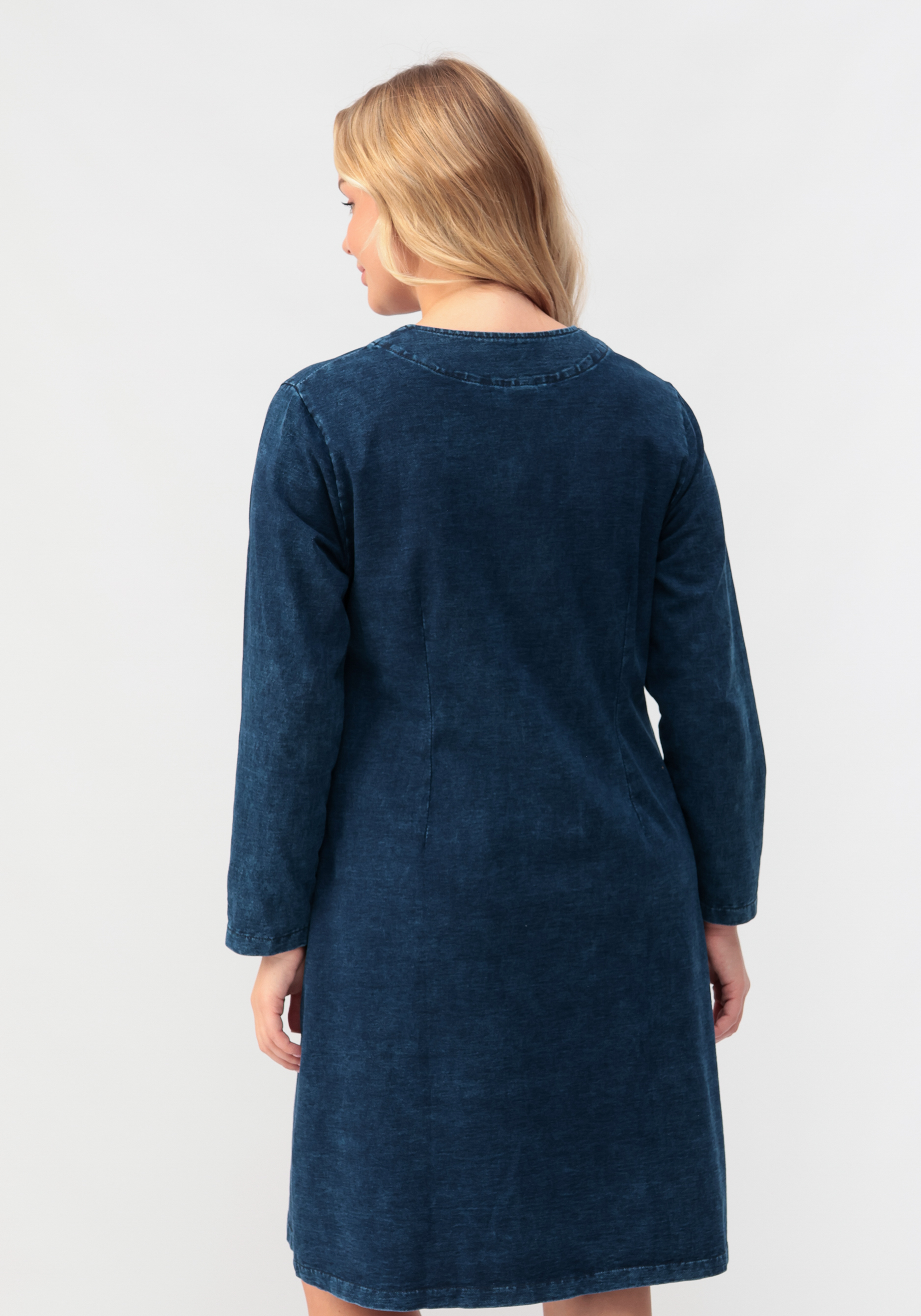 Платье-туника джинсовая с карманами, размер 62, цвет синий - фото 9