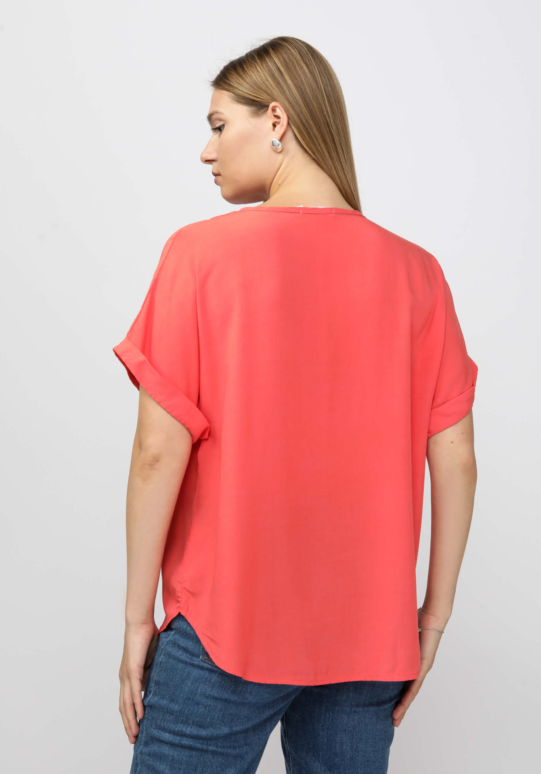 Блуза прямого кроя с планкой на груди Julia Weber, цвет белый, размер 48 - фото 8