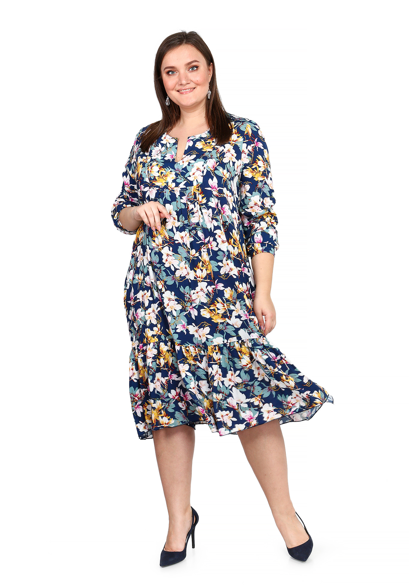 Платье "Весенний комплимент" Синель, размер 48, цвет серый - фото 1