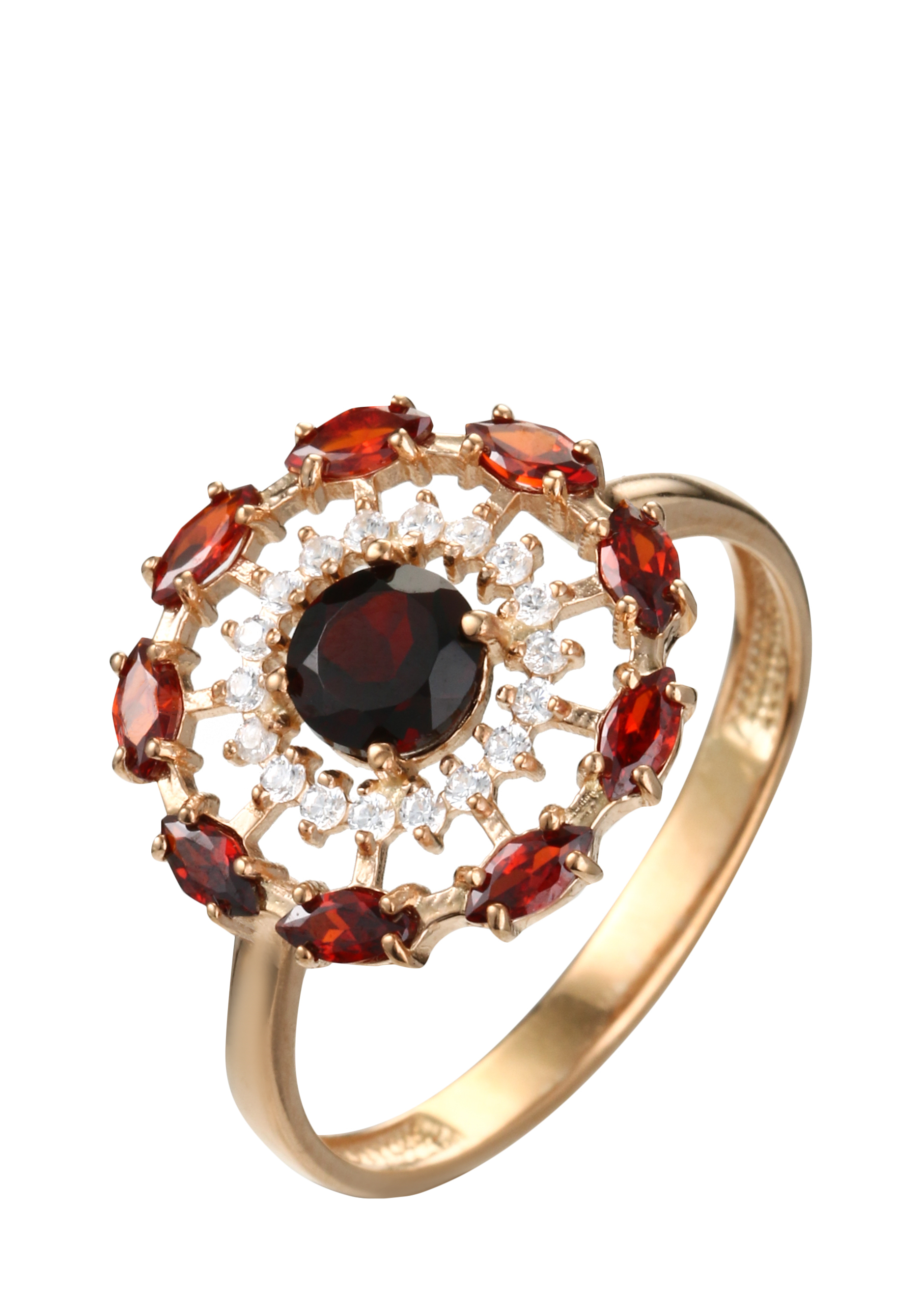 Кольцо серебряное "Невероятная роскошь" Nouvelle, цвет бордовый, размер 17