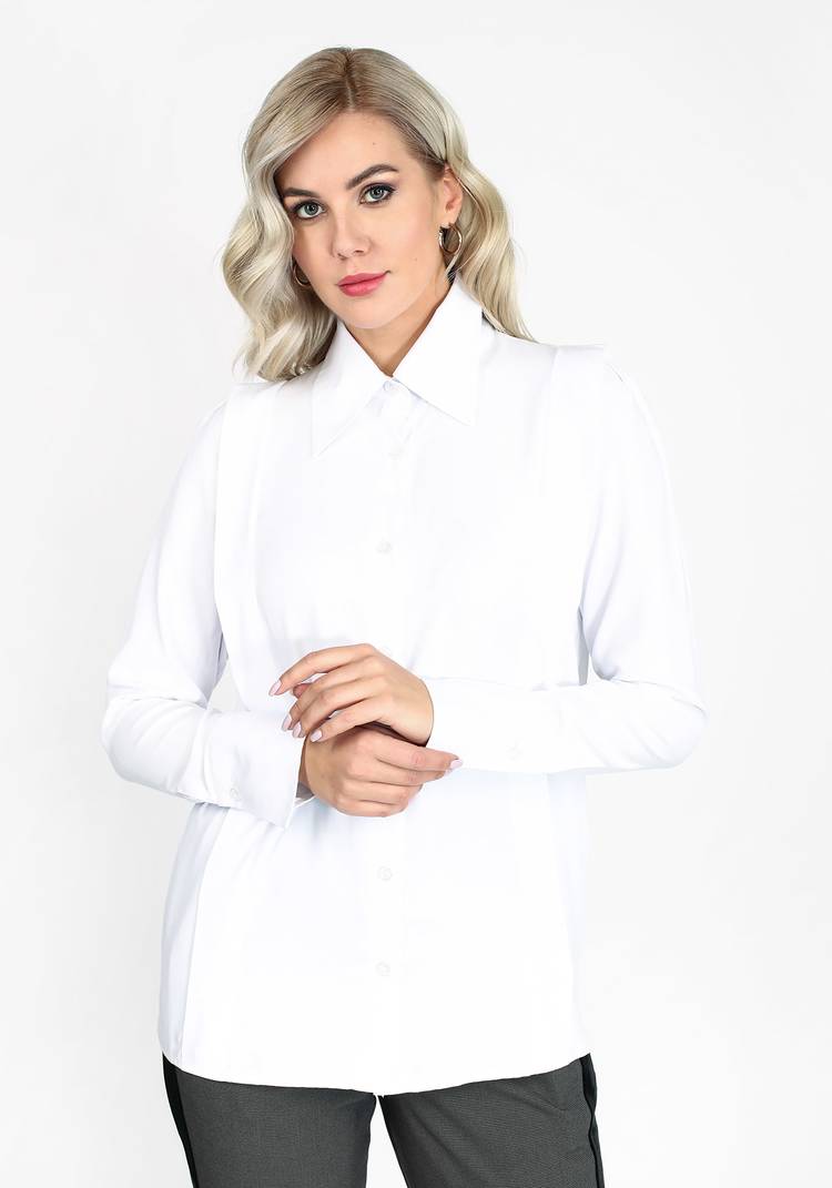 Блуза на пуговицах с высокими манжетами шир.  750, рис. 1