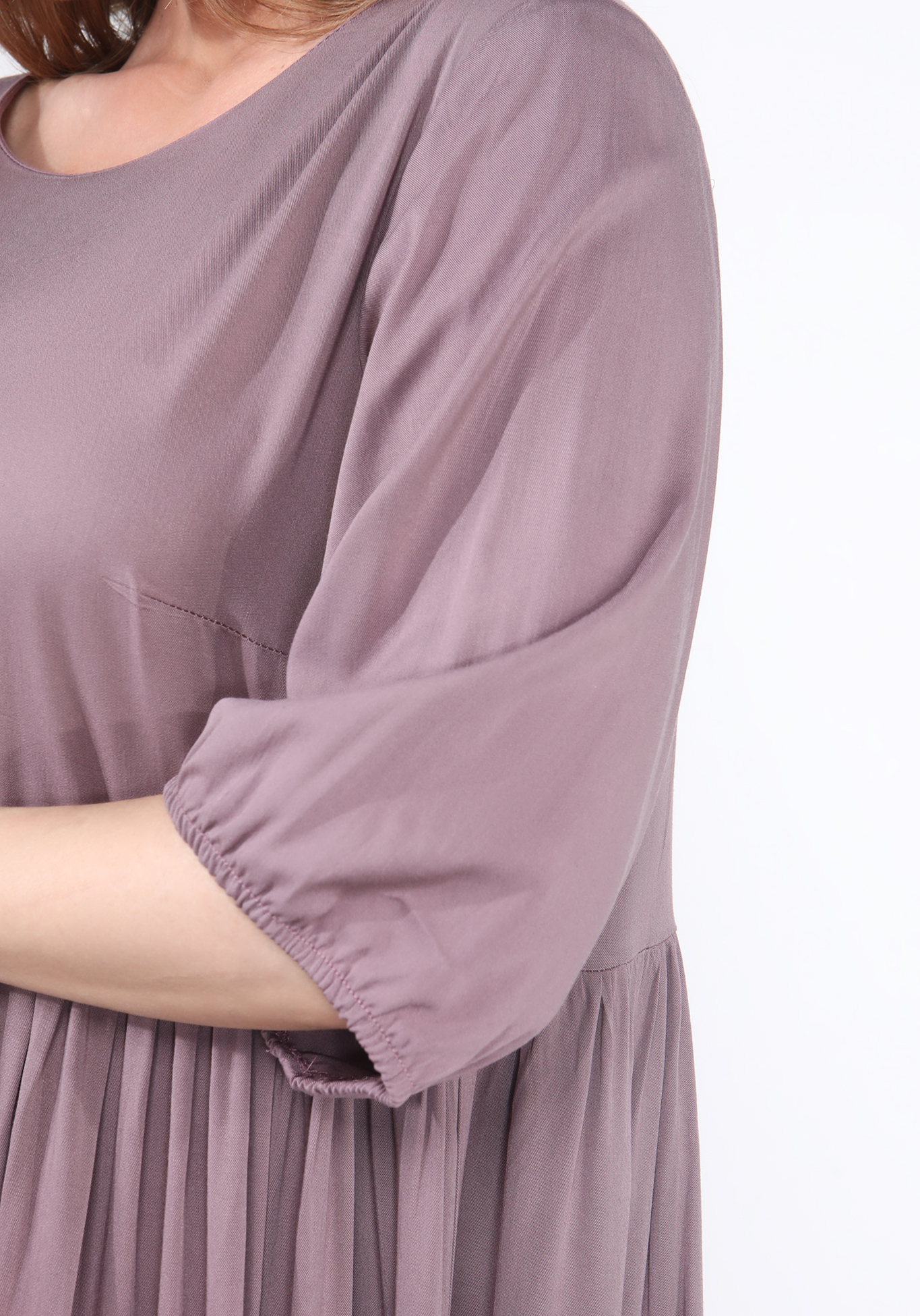 Платье однотонное многоярусное Bianka Modeno, размер 50, цвет темно-сиреневый - фото 3