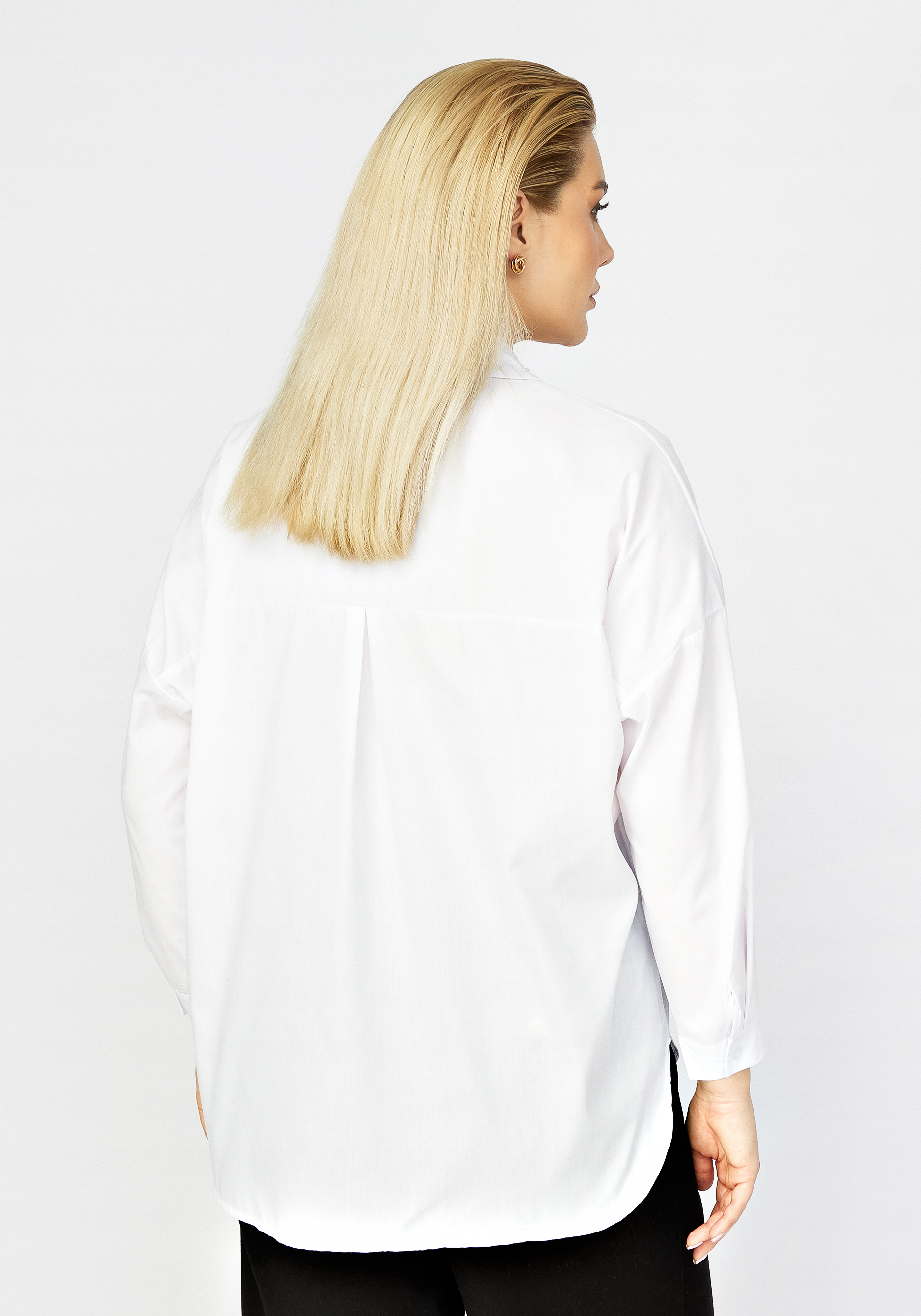 Рубашка свободного кроя со спущенным плечом VeraVo, цвет белый, размер 48 - фото 3