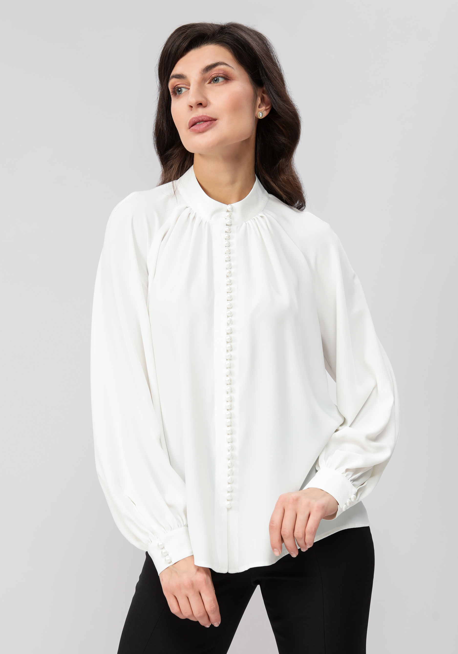 Блуза прямого силуэта с рукавом реглан жен блуза силви белый р 48