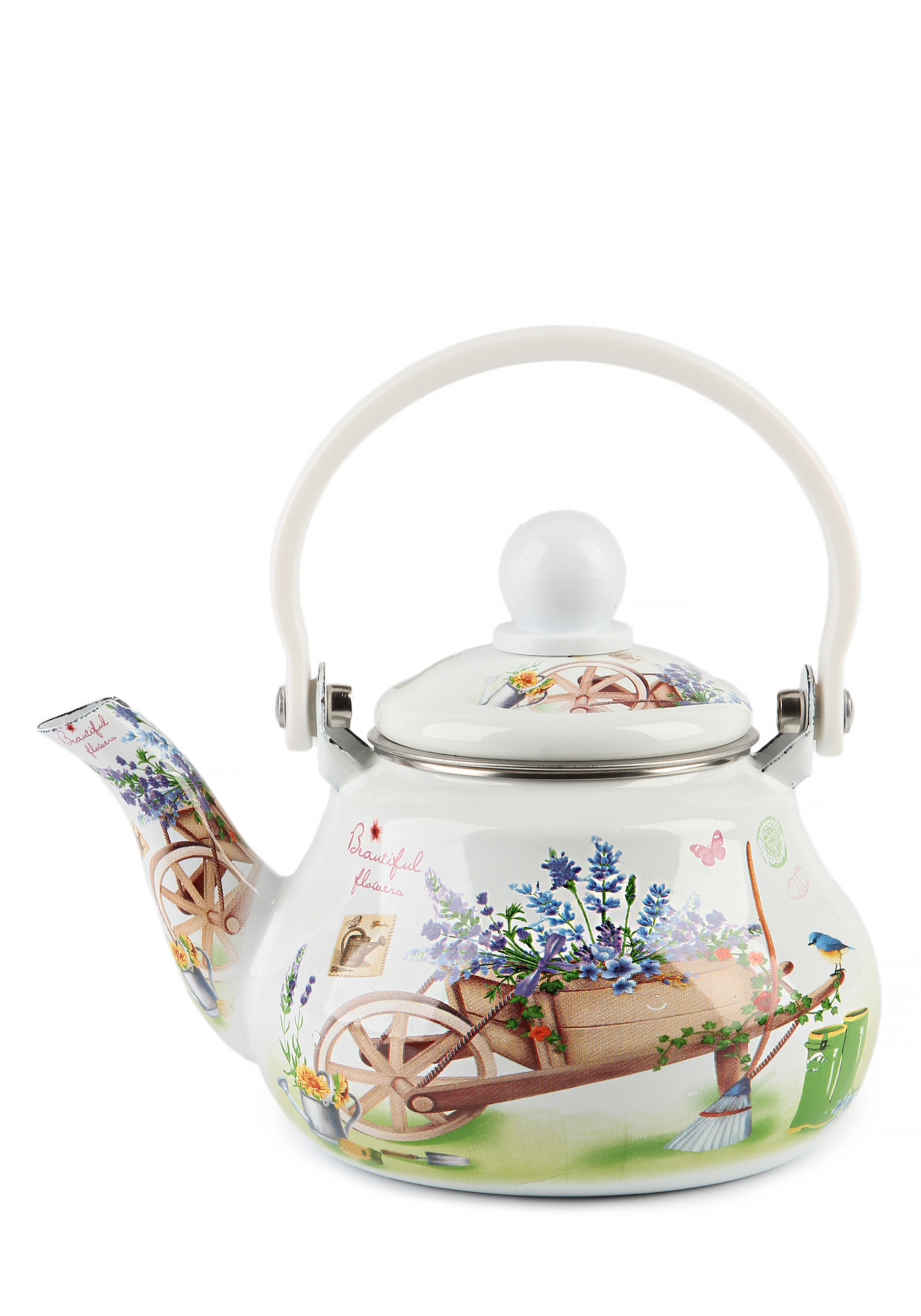 Эмалированный заварочный чайник 800мл с ситом Mayer&Boch, цвет розы