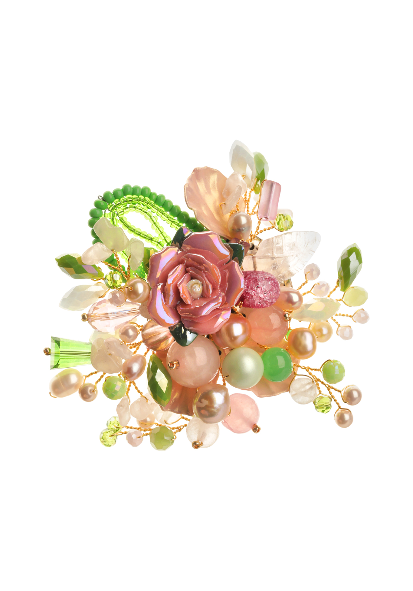 Брошь «Аромат весенних роз» YAROSLAVNA, цвет фуксия классика - фото 3