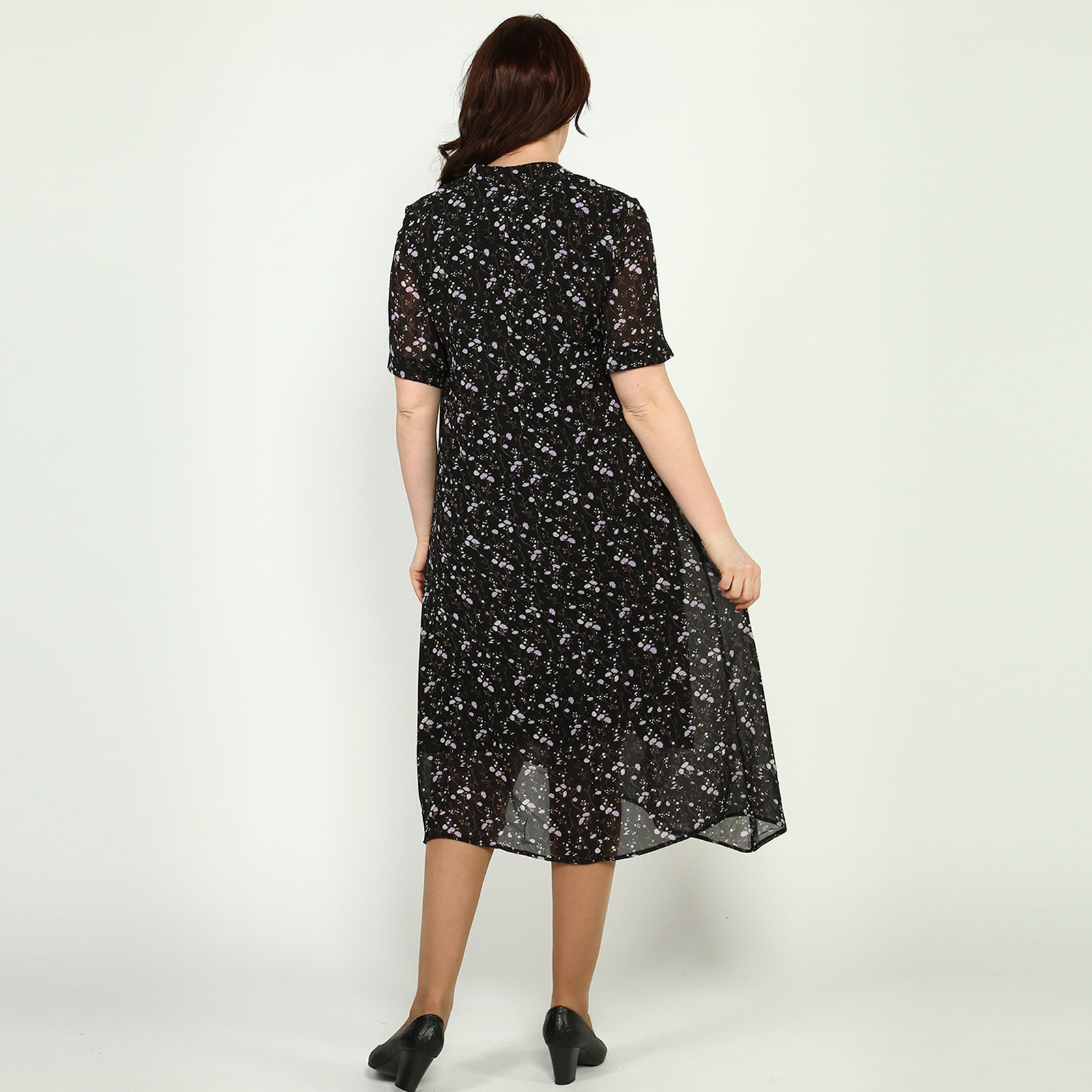 Платье шифоновое с воротником стойка Frida, размер 48, цвет черный - фото 8
