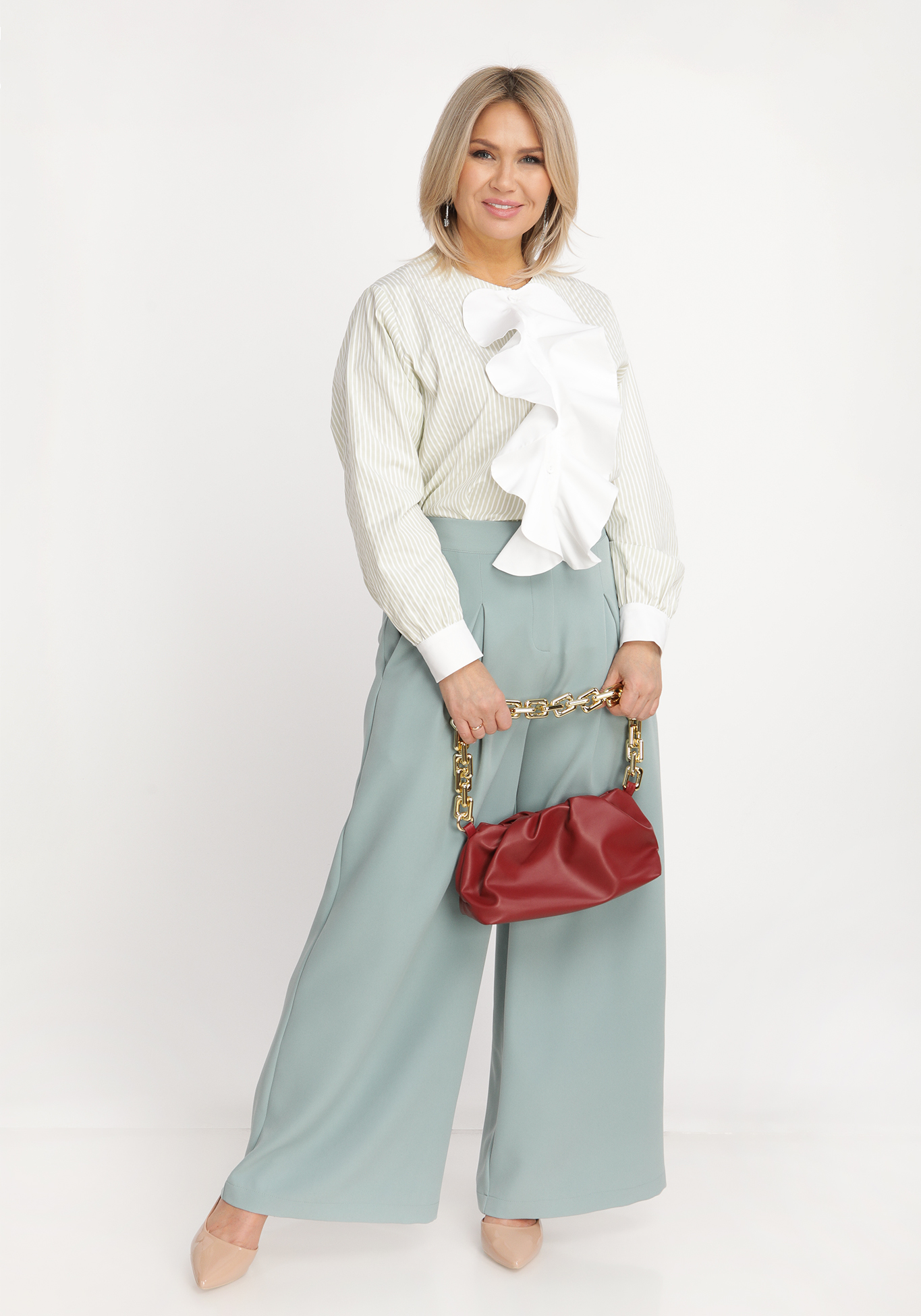 Юбка-брюки со складками SVETLANA VORONTSOVA, размер 54, цвет бежевый - фото 8