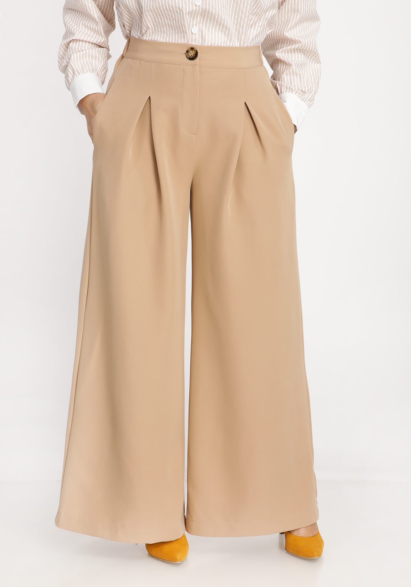 Юбка-брюки со складками SVETLANA VORONTSOVA, размер 54, цвет бежевый - фото 2