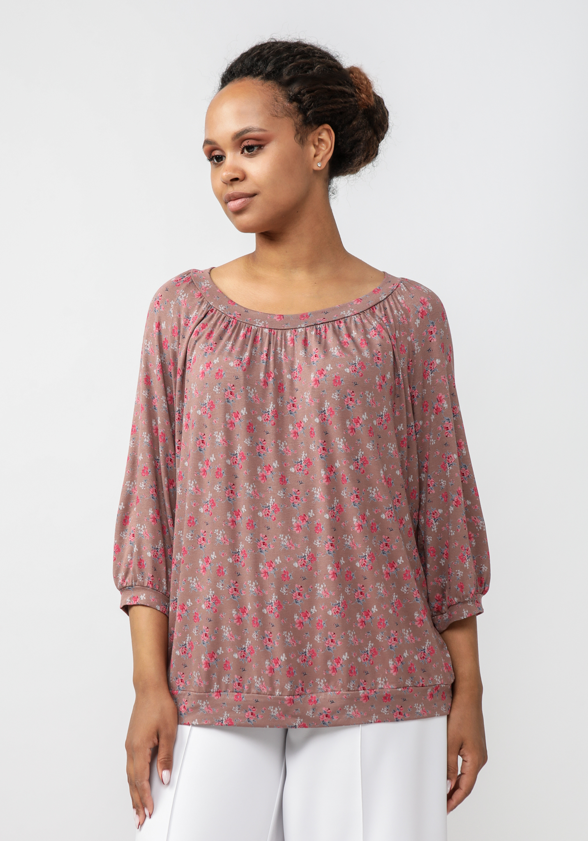 Блуза "Балемила" Синель, цвет розовый, размер 66 - фото 9