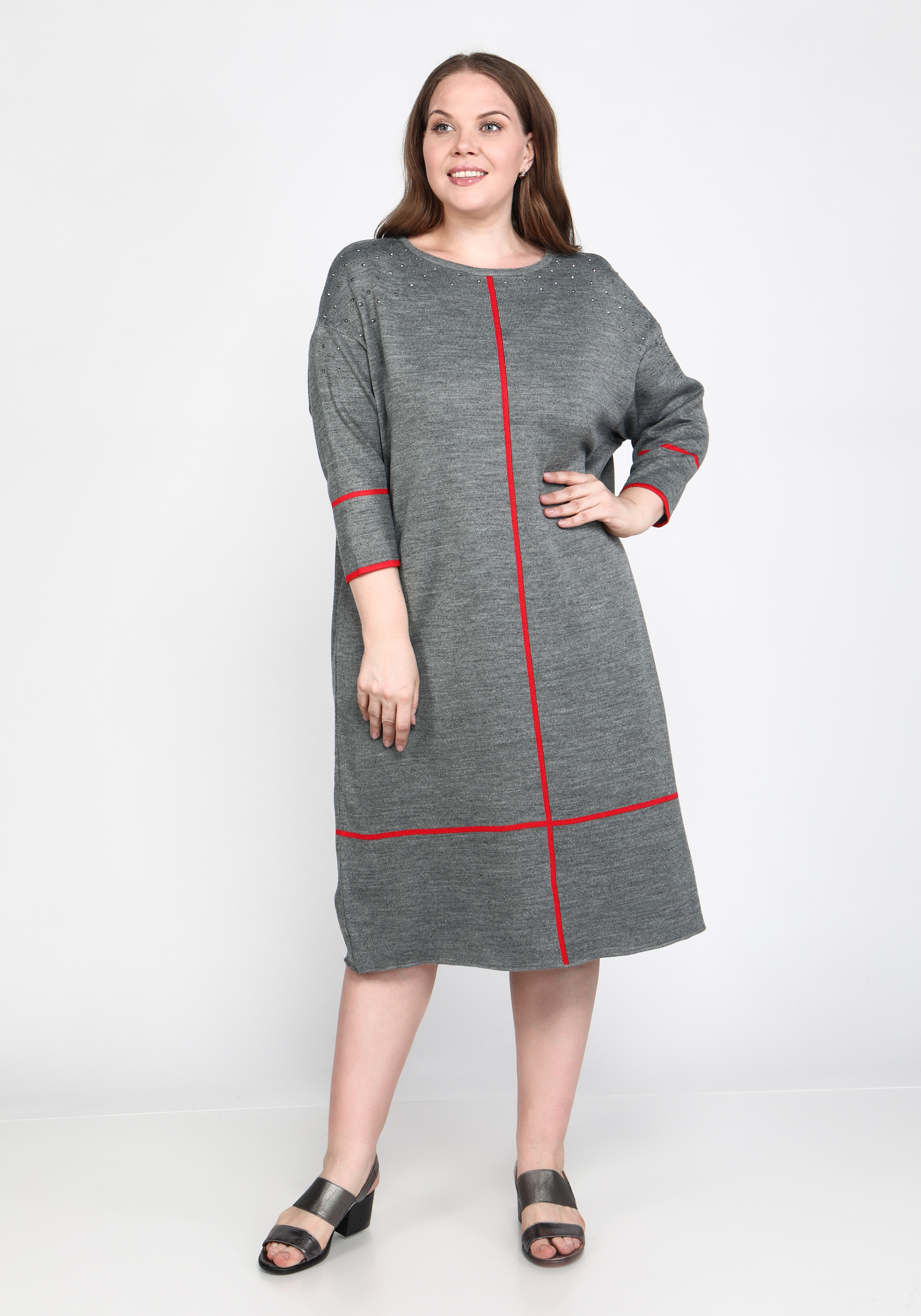 Платье "Тёплые чувства" Vivawool, размер 48, цвет серый - фото 9