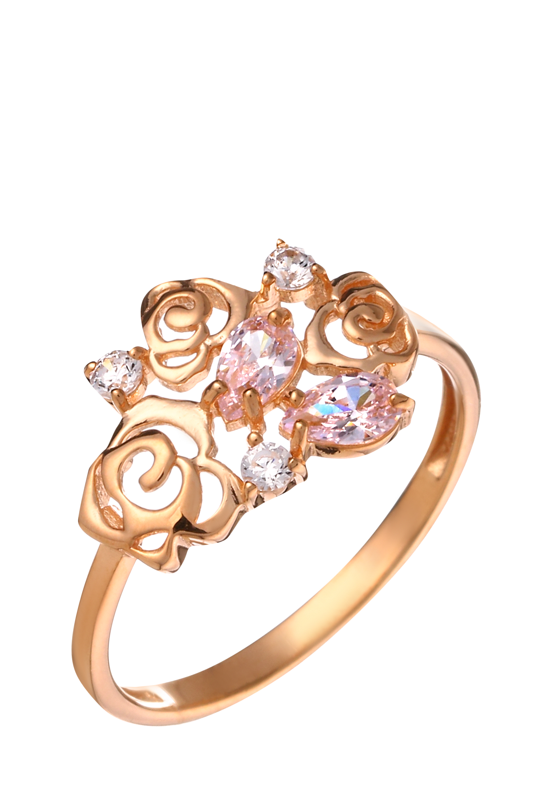 Кольцо серебряное "Изумительная роза" Nouvelle, цвет фиолетовый, размер 19