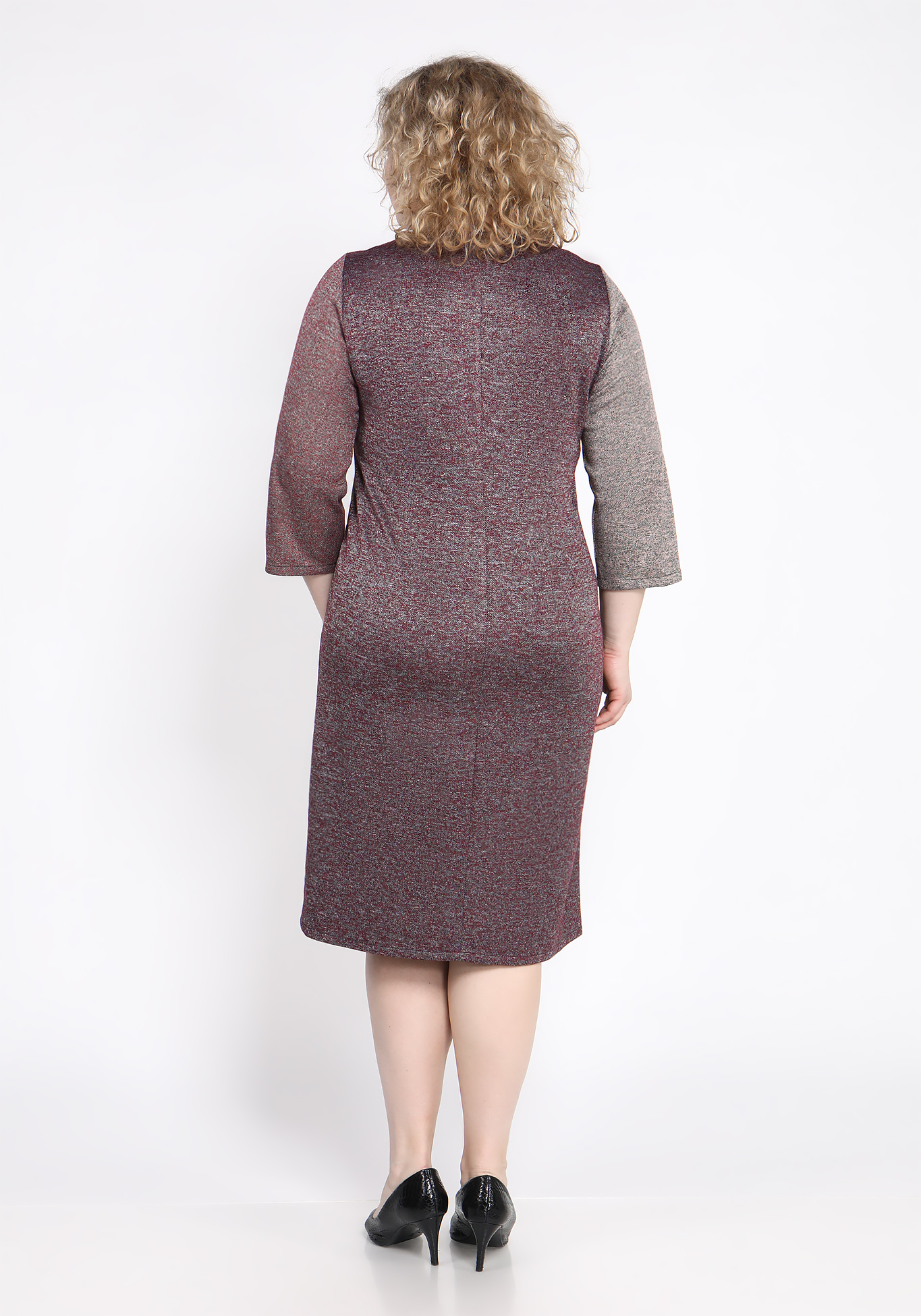 Платье с рельефным дизайном Vivienne Mare, размер 48, цвет брусничный - фото 3