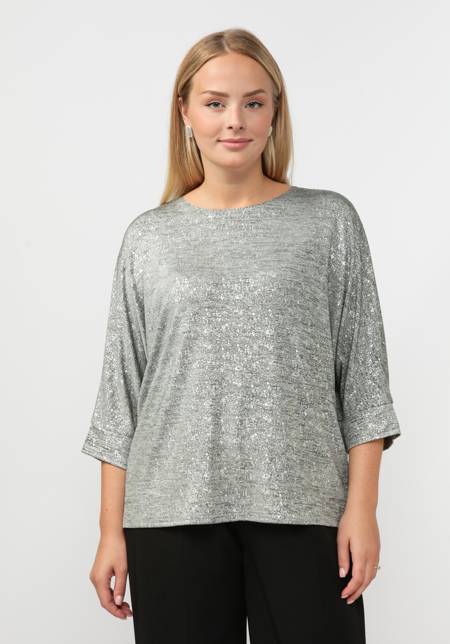Блуза "Серебряные блики" Sakton, цвет серый, размер 58 - фото 4