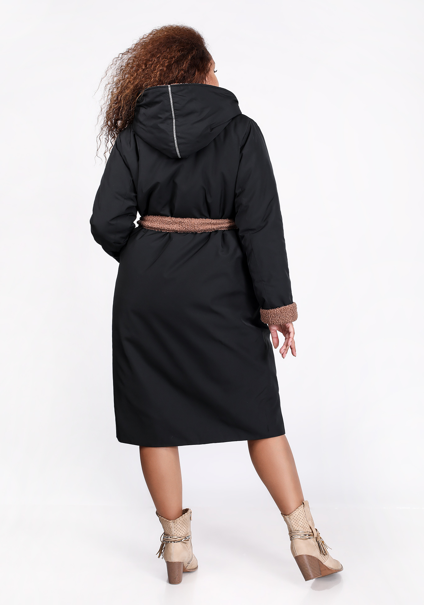 Пальто женское из болоньевой ткани Julia Weber, размер 56, цвет мокко - фото 3
