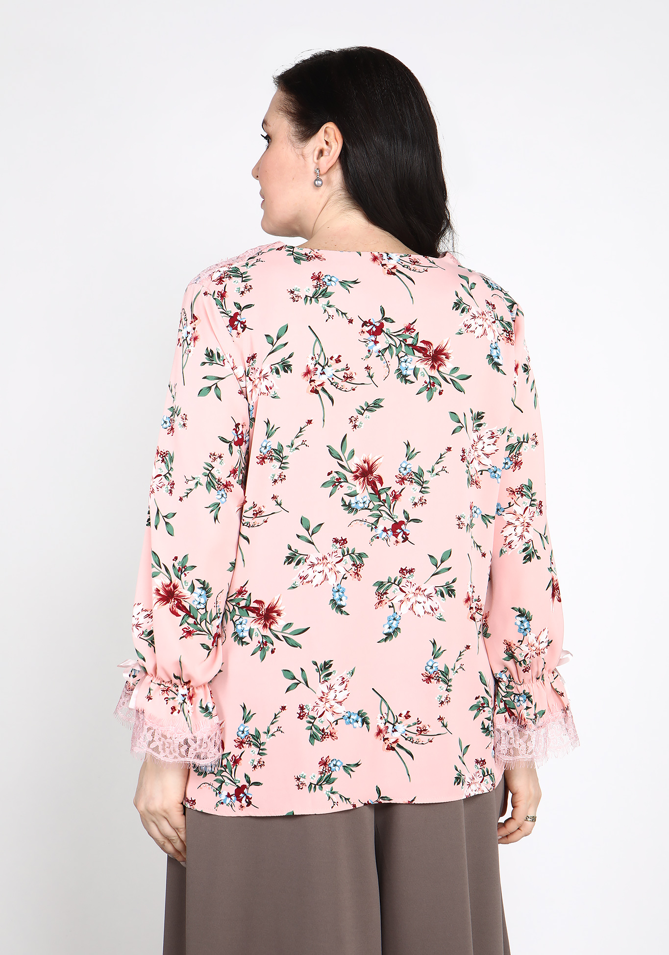 Блуза с длинным рукавом и цветочным принтом Bianka Modeno, размер 50 - фото 4