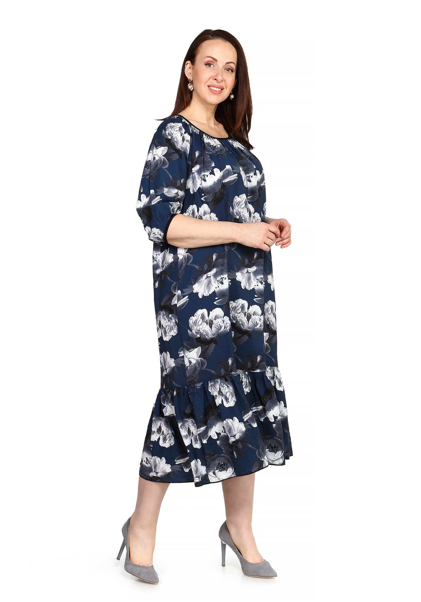 Платье Нежные Цветы Синель, размер 48 - фото 1