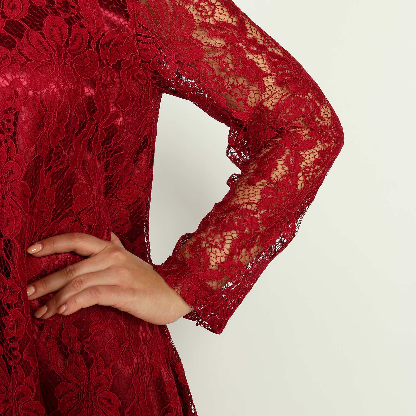 Платье с вышивкой расклешенного кроя Frida, размер 48, цвет красный - фото 5
