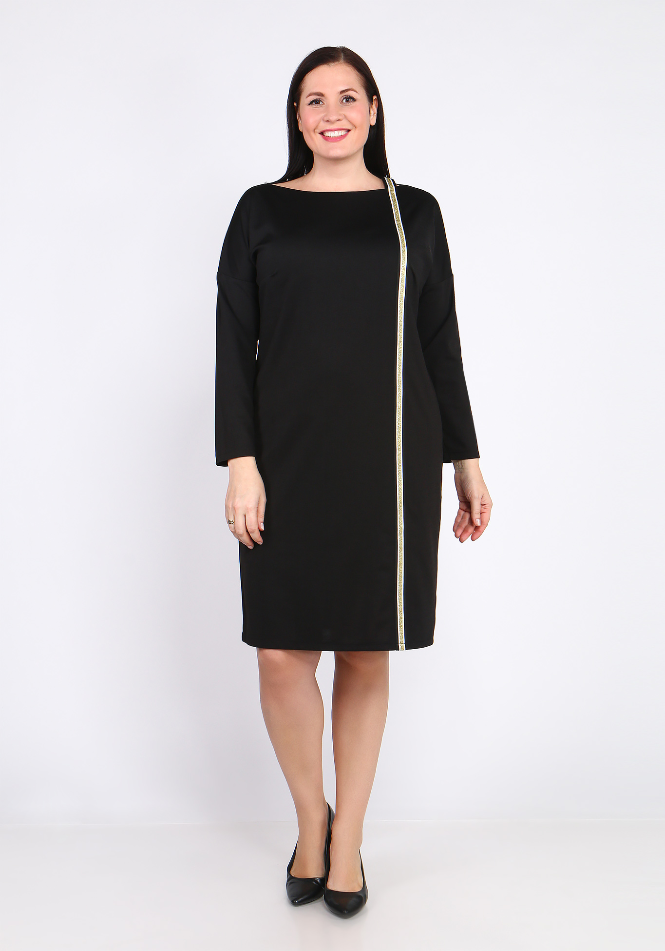 Платье с лампасом Bianka Modeno, размер 48, цвет чёрный - фото 2